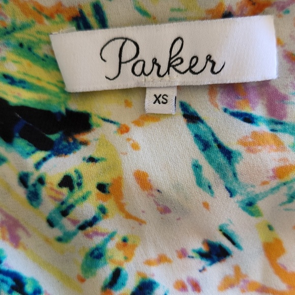 Parker Halle floral Maxi 100% silk Dress/Gown in Monticello Sz XS - Picture 8 of 8